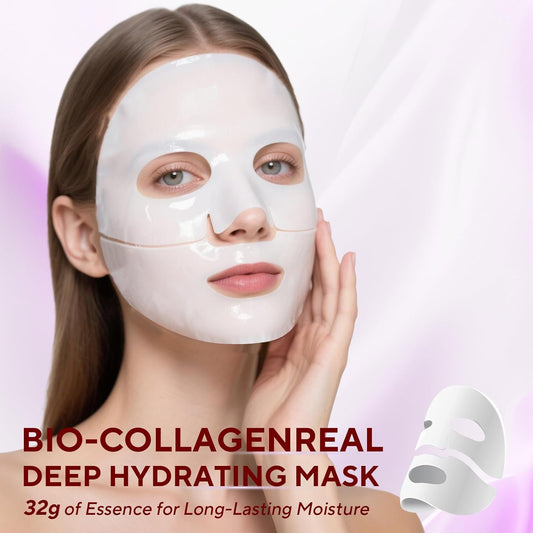 Bio-Collagen Real Deep Mask - Hydrating Overnight Hydrogel Mask, Pore Minimizing, Elasticity Enhancing, Firming & Moisturizing for All Skin Types