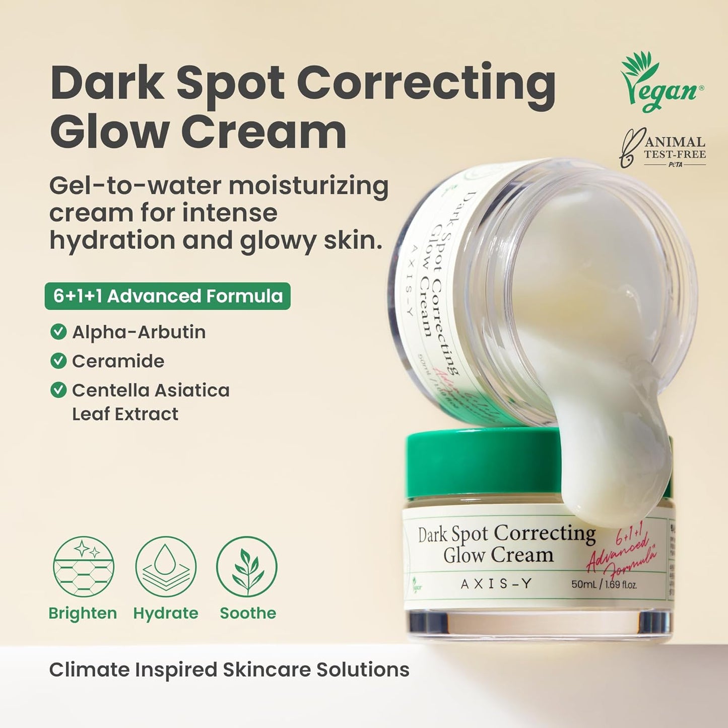 AXIS-Y Dark Spot Correcting Glow Cream - Brightening & Hydrating Moisturizer Face Cream
