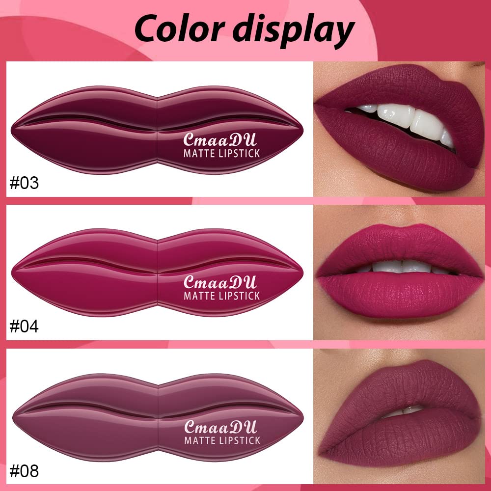 2Pcs Matte Velvet Lipstick - Long Lasting Waterproof Smudge Proof 24 Hours Lip Stick