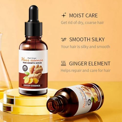 Ginger Hair Growth Serum - Promotes Stronger & Thicker Hair Growth for All Hair Types – (BUY 1 GET 1 FREE)