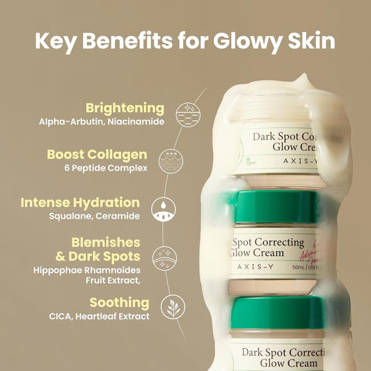 AXIS-Y Dark Spot Correcting Glow Cream - Brightening & Hydrating Moisturizer Face Cream