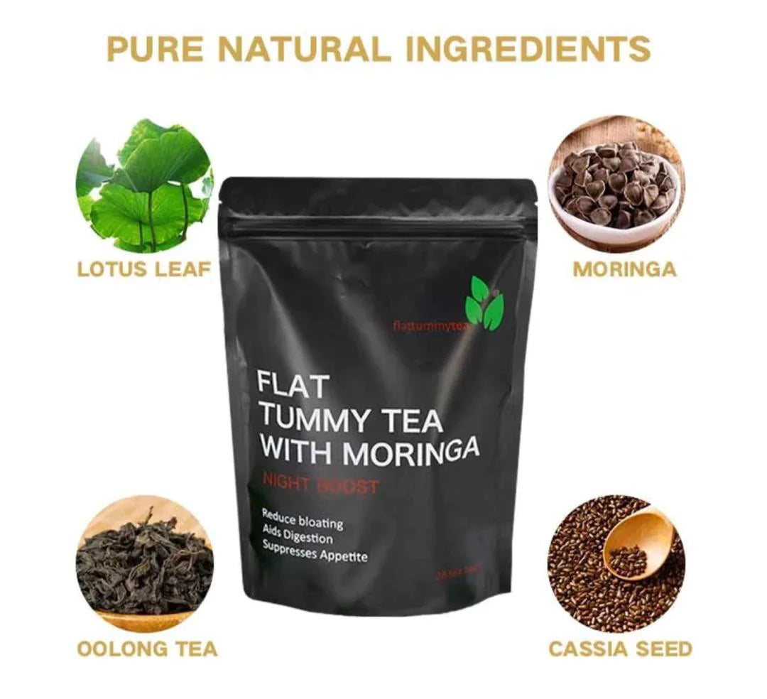 Premium Weight Loss Flat Tummy Tea with Moringa – Tummy & Body Slimming Tea Bags