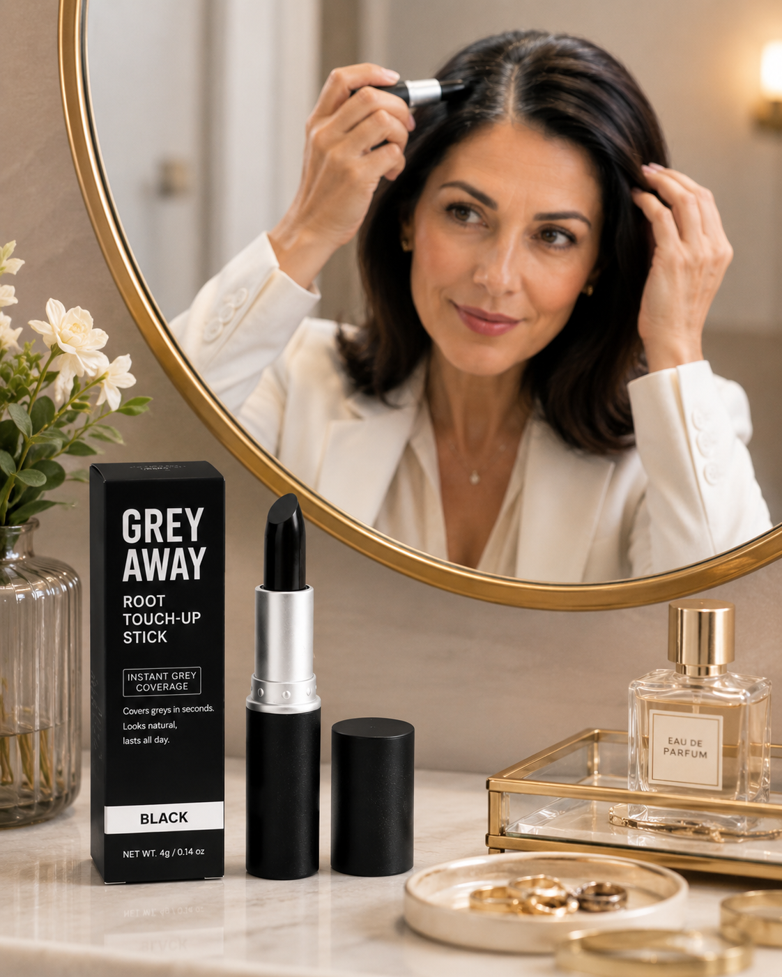 Grey Away Root Touchup Quick Stick ( Black Hair Stick) - Temporary Black Hair Dye Color Stick for Covering White Hair - (BUY 1 GET 1 FREE)