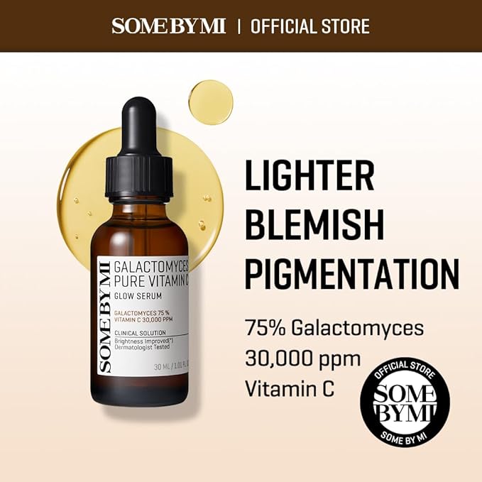SOME BY MI Galactomyces Pure Vitamin C Glow Serum – For Brightening / Evening Skin Tone, Moisturising / Hydration & Improving Skin Texture