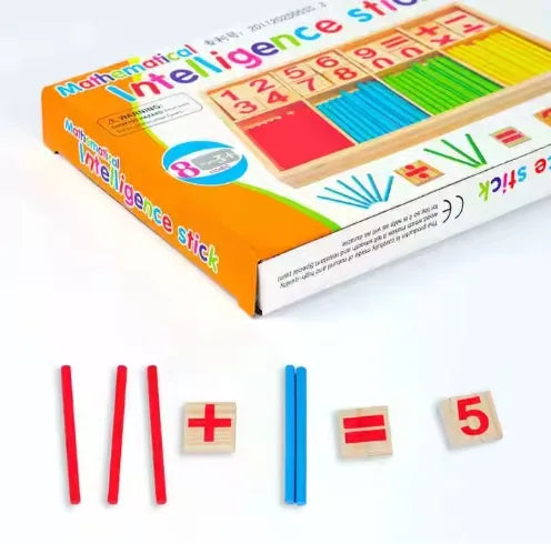 Mathematical Intelligence Sticks Set– Wooden Counting Number Blocks & Sticks