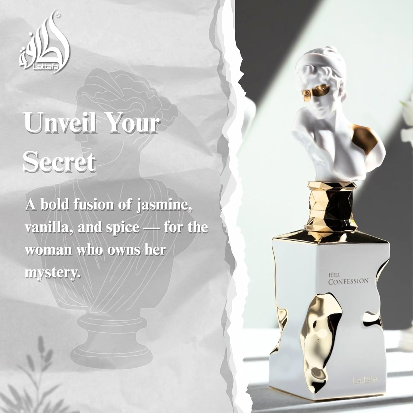 Lattafa Her Confession - Vanilla, Floral, Amber, Musk - Lasting Fragrance for Women - 100 ml