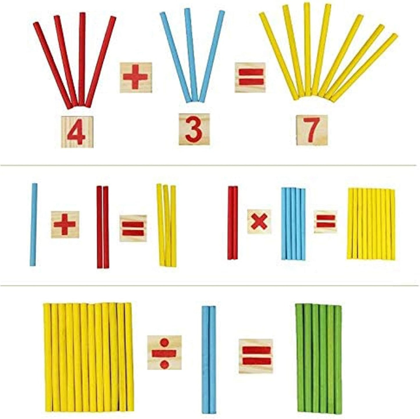 Mathematical Intelligence Sticks Set– Wooden Counting Number Blocks & Sticks