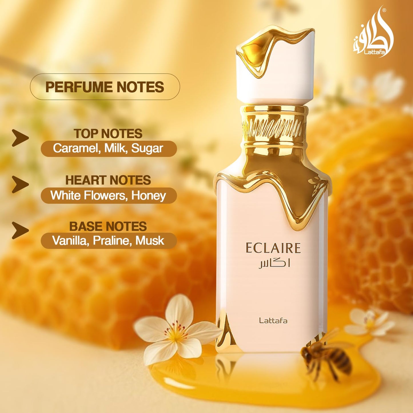 Lattafa Eclaire - Vanilla, Caramel, Sweet, Floral - Eau de Parfum Long-Lasting Fragrance for Women -  100 ml