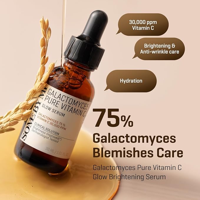SOME BY MI Galactomyces Pure Vitamin C Glow Serum – For Brightening / Evening Skin Tone, Moisturising / Hydration & Improving Skin Texture