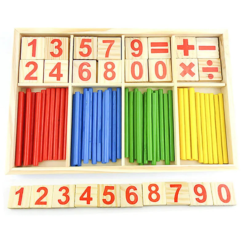Mathematical Intelligence Sticks Set– Wooden Counting Number Blocks & Sticks