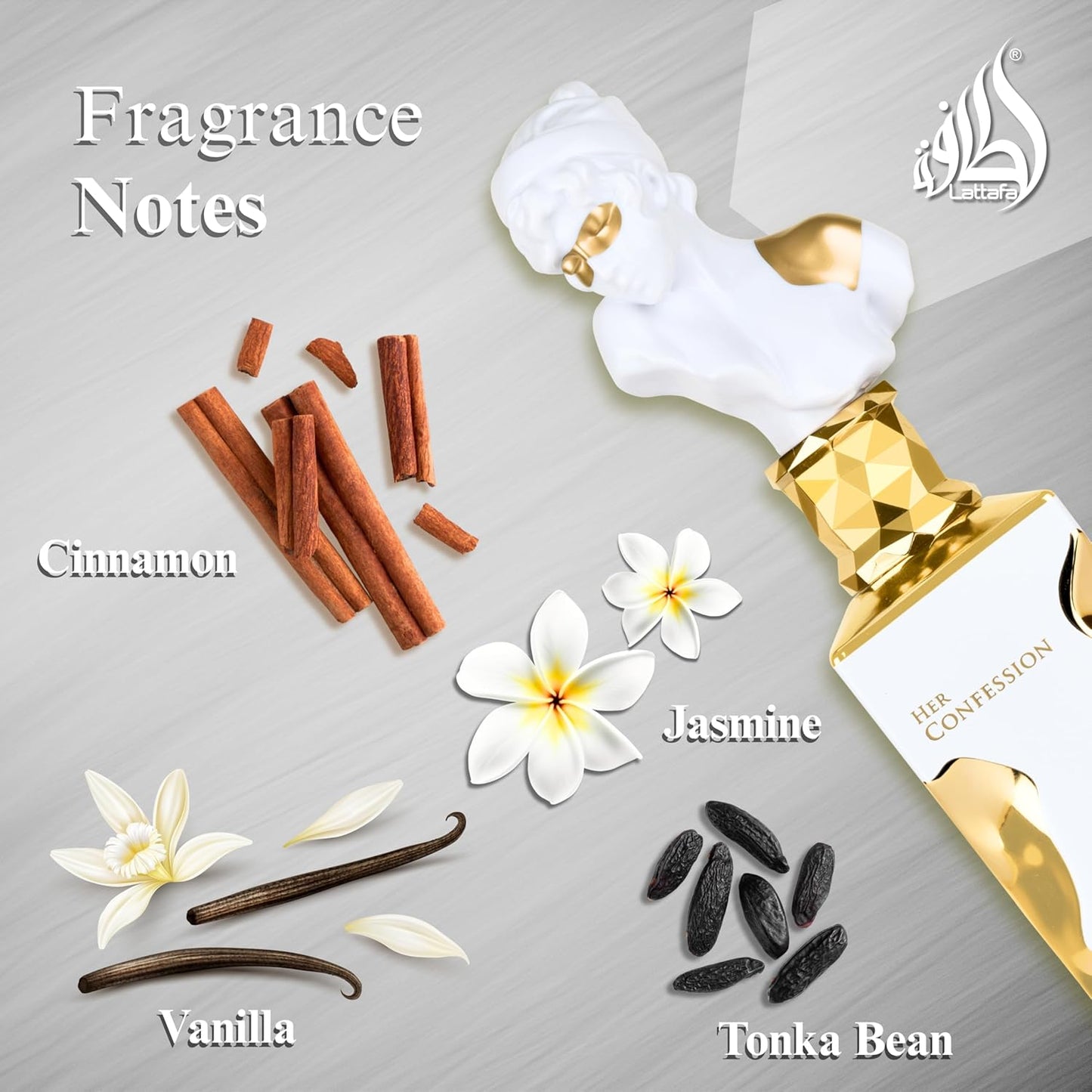 Lattafa Her Confession - Vanilla, Floral, Amber, Musk - Lasting Fragrance for Women - 100 ml
