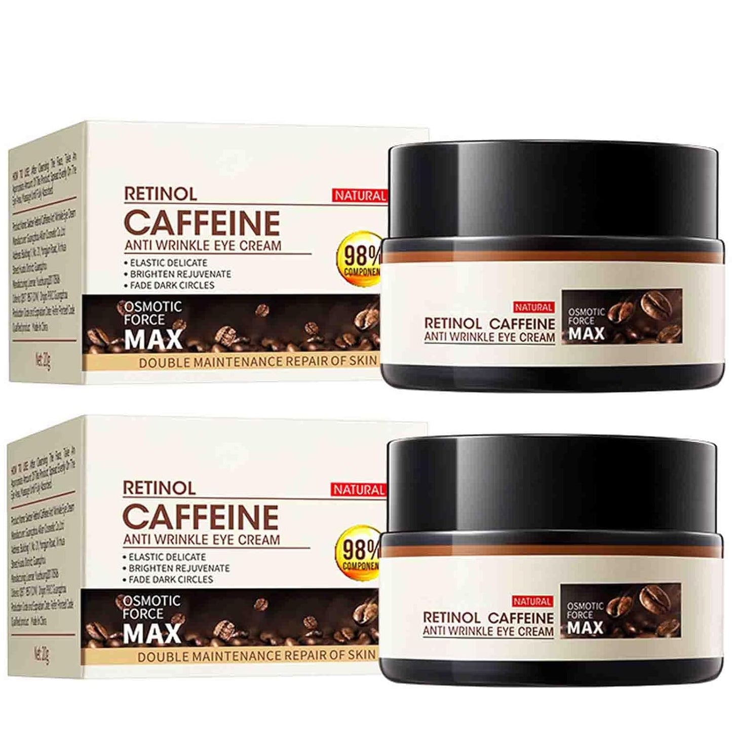 Retinol Caffeine Anti-Wrinkle Eye Cream- Anti-Aging Eye Cream for Dark Circles & Puffiness