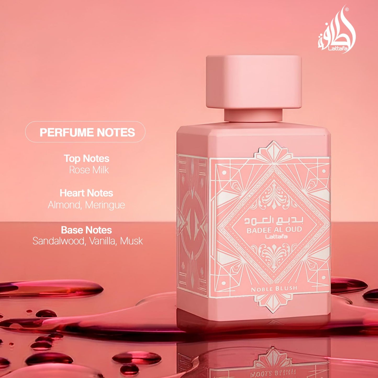 Lattafa Bade'e Al Oud Noble Blush for Unisex Eau de parfum Spray - 100 ml