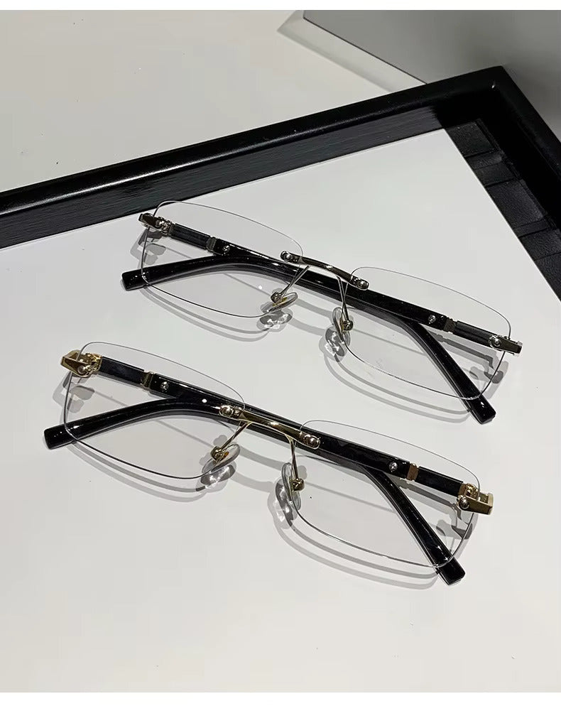 Metal Rimless Frames Photochromic, Anti Blue Light Blocking & UV400 Protection Glasses