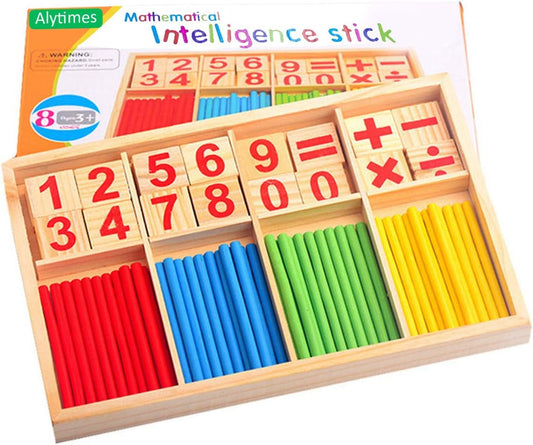 Mathematical Intelligence Sticks Set– Wooden Counting Number Blocks & Sticks