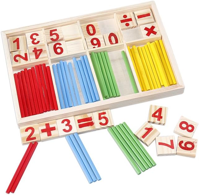Mathematical Intelligence Sticks Set– Wooden Counting Number Blocks & Sticks