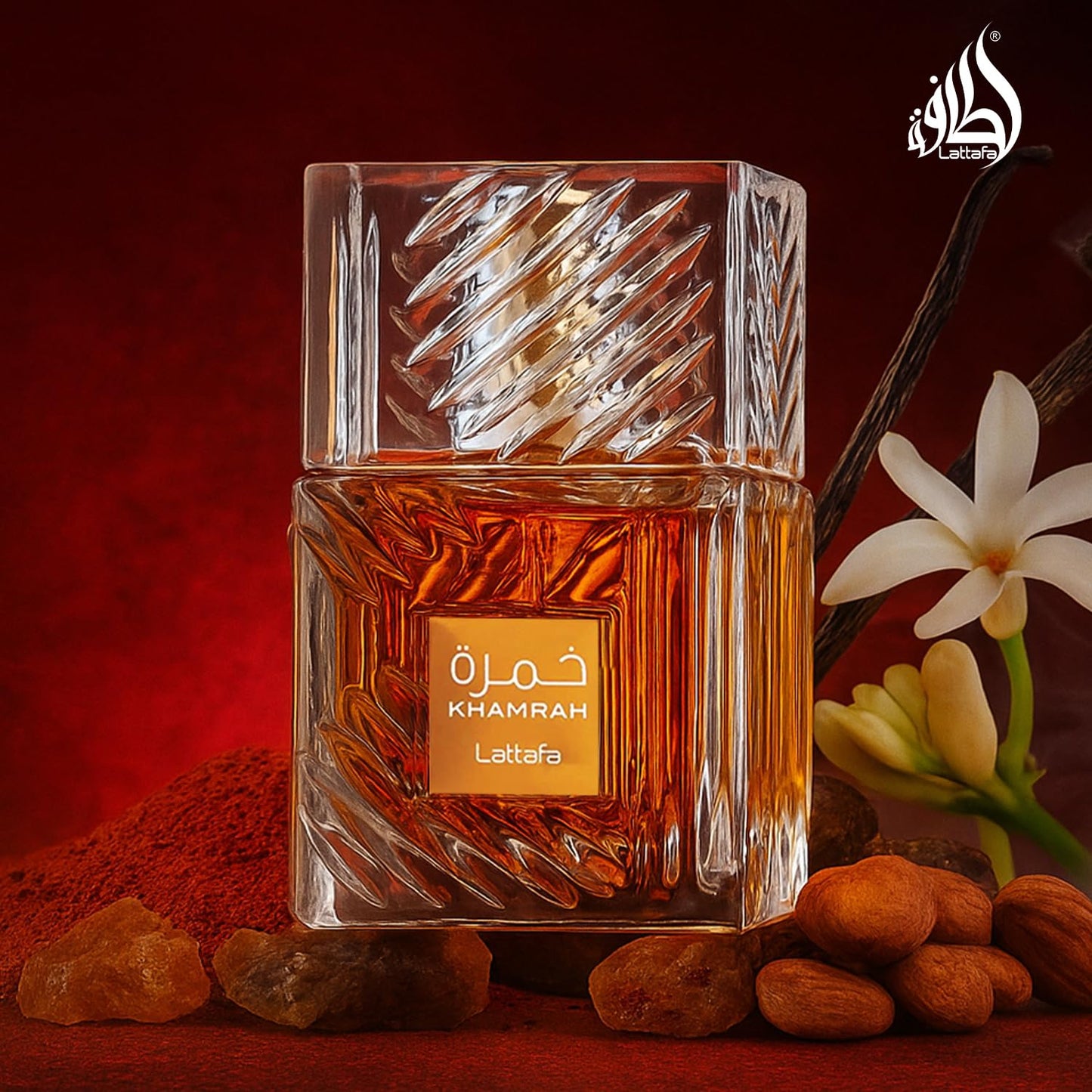 Lattafa Khamrah Perfume - Vanilla, Warm Spicy, Amber, Cinnamon - Eau de Parfum Long-Lasting Fragrance for Unisex - 100 ml