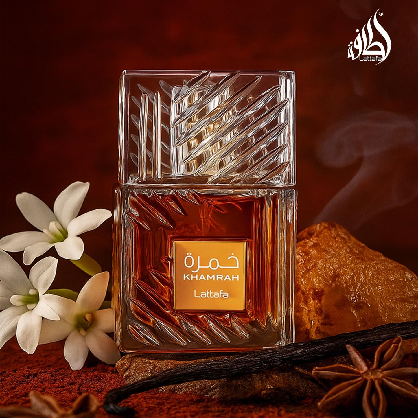 Lattafa Khamrah Perfume - Vanilla, Warm Spicy, Amber, Cinnamon - Eau de Parfum Long-Lasting Fragrance for Unisex - 100 ml