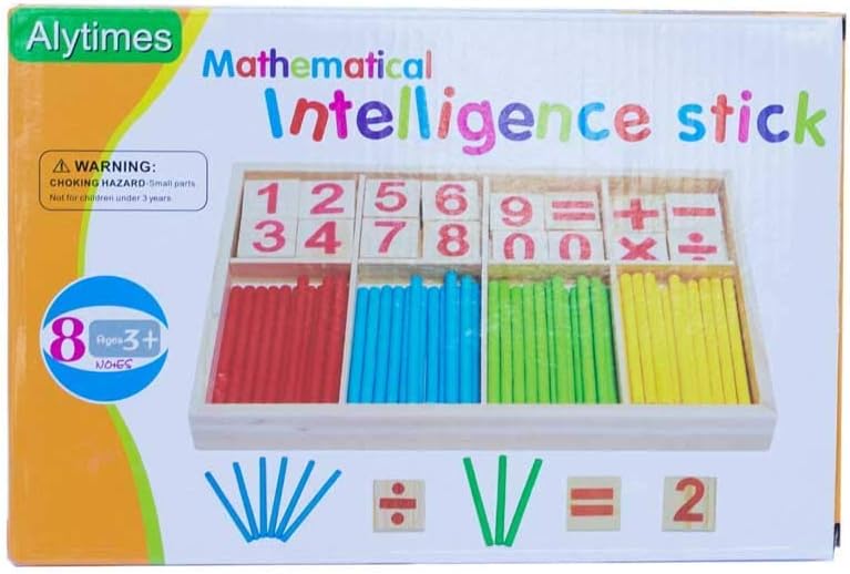Mathematical Intelligence Sticks Set– Wooden Counting Number Blocks & Sticks